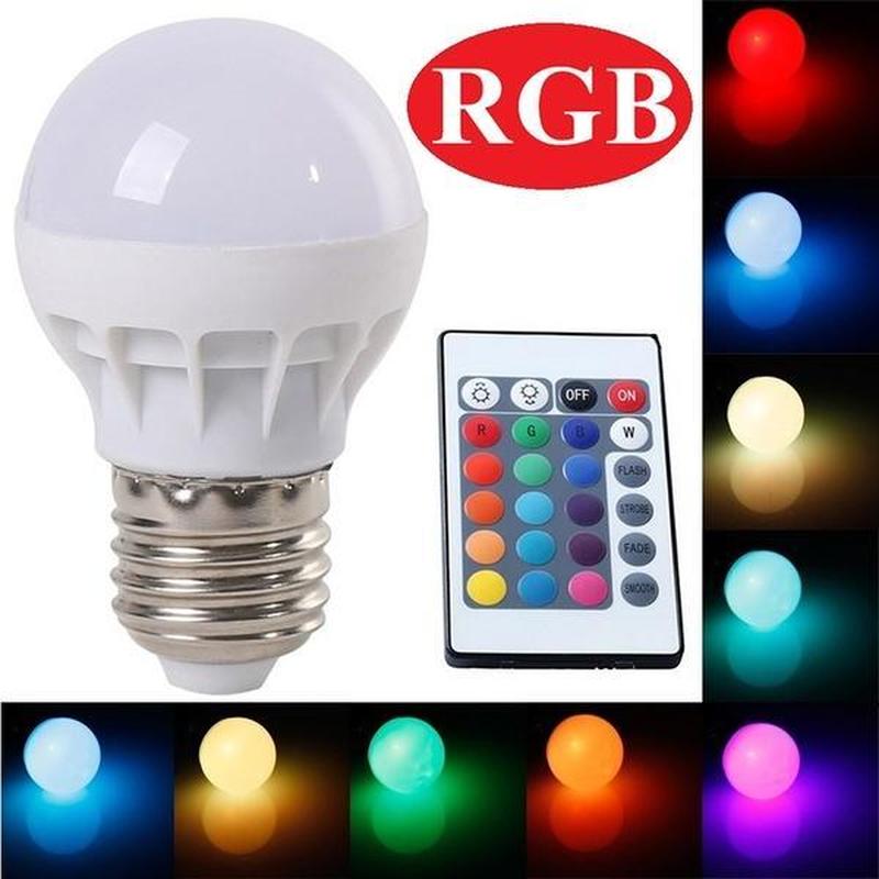 원격 제어 rgb e27 3 w led 전구 rgb led 램프 rgb soptlight 에너지 절약 16 색 변경